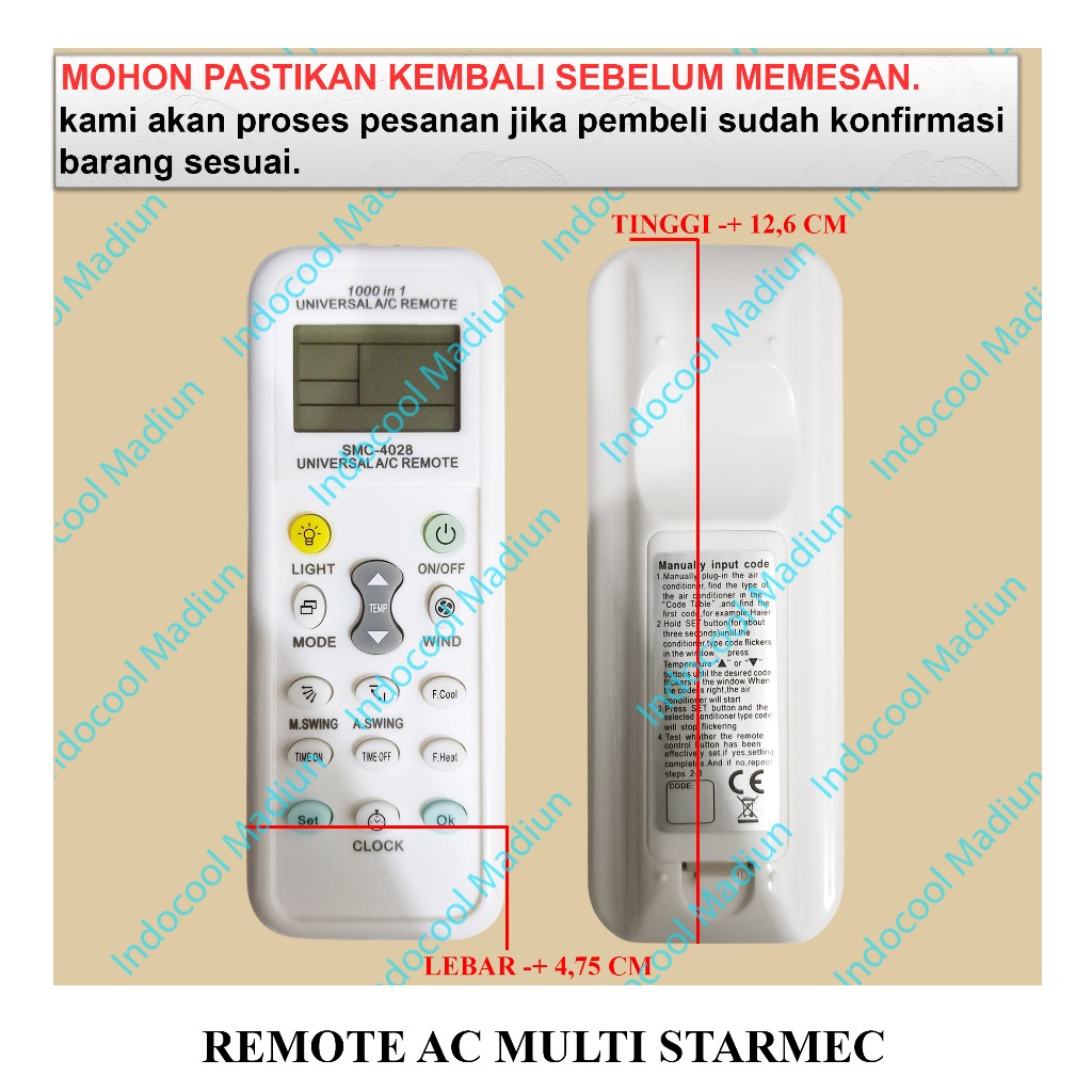 RMS REMOT/ REMOTE UNTUK AC / REMOTE AC MULTI STARMEC