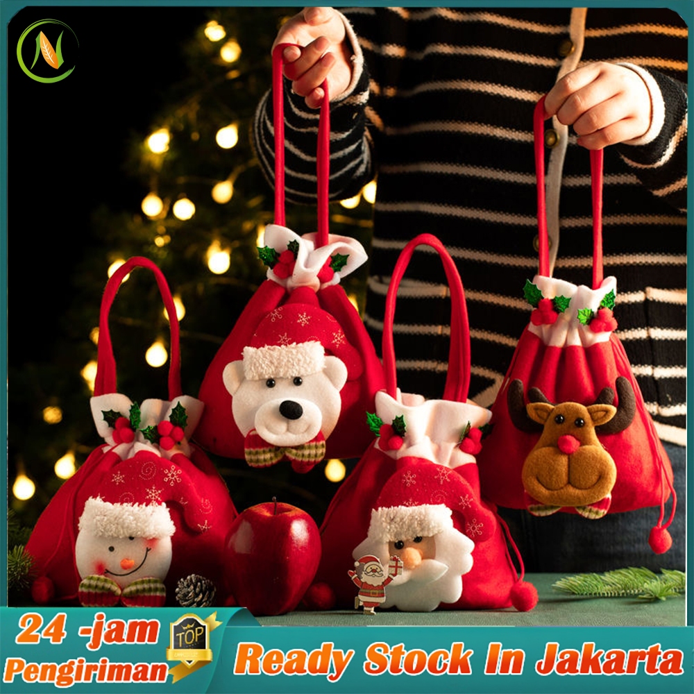 

Dekorasi Natal Kartun Santa Claus Manusia Salju Rusa Tas Hadiah Dekorasi Selamat Natal Tas Hadiah Anak-anak Tas Permen Tas Tangan Natal