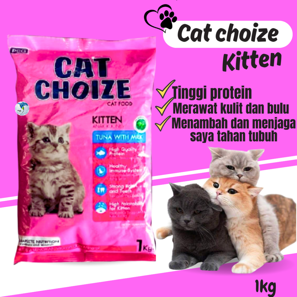 CAT CHOIZE KITTEN 1 KG / CATCHOIZE KITTEN makanan kucing usia 2-12 bulan kulibangunan7