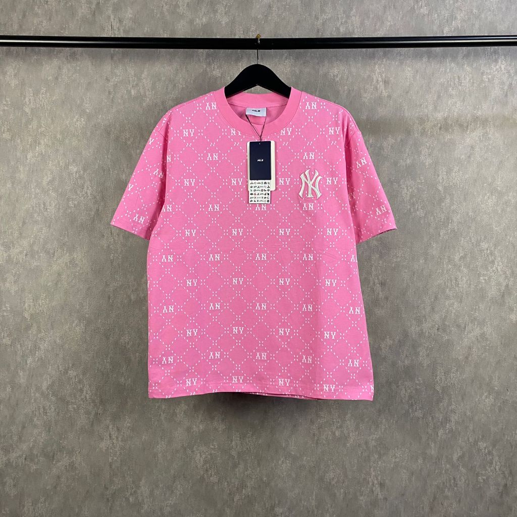 Kaos Mlb Pink Lengan Pendek Bahan Katun Full Print New Arrival Full Tag Kaos Atasan Pria Best Seller