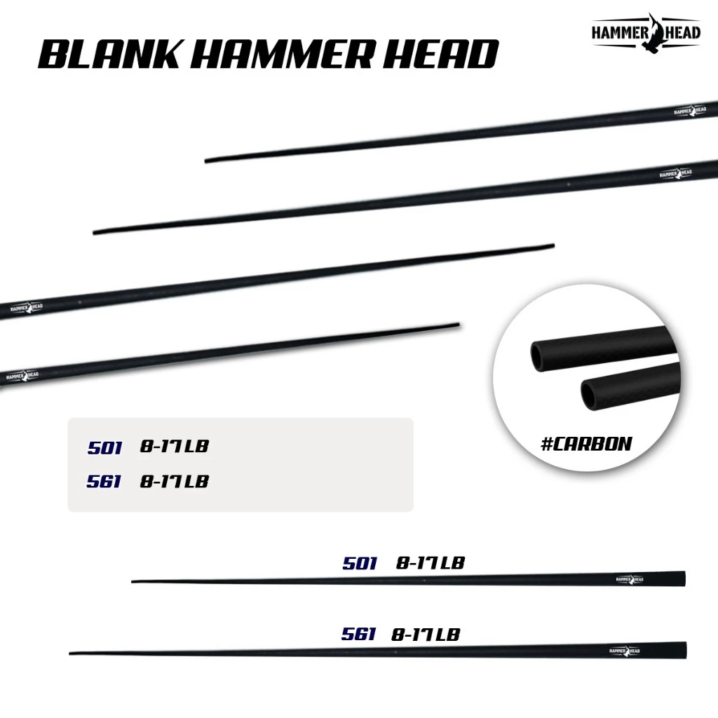 Hammerhead Parts Blank Bahan Joran Pancing Carbon Hollow