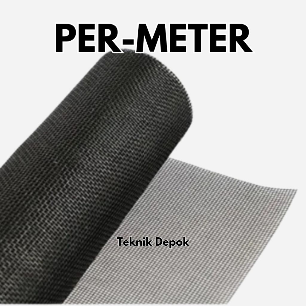 Permeter Kawat Nyamuk Nylon Hitam Insect Net jaring Jendela Kain Strimin Kasa Anti Serangga Ventilas