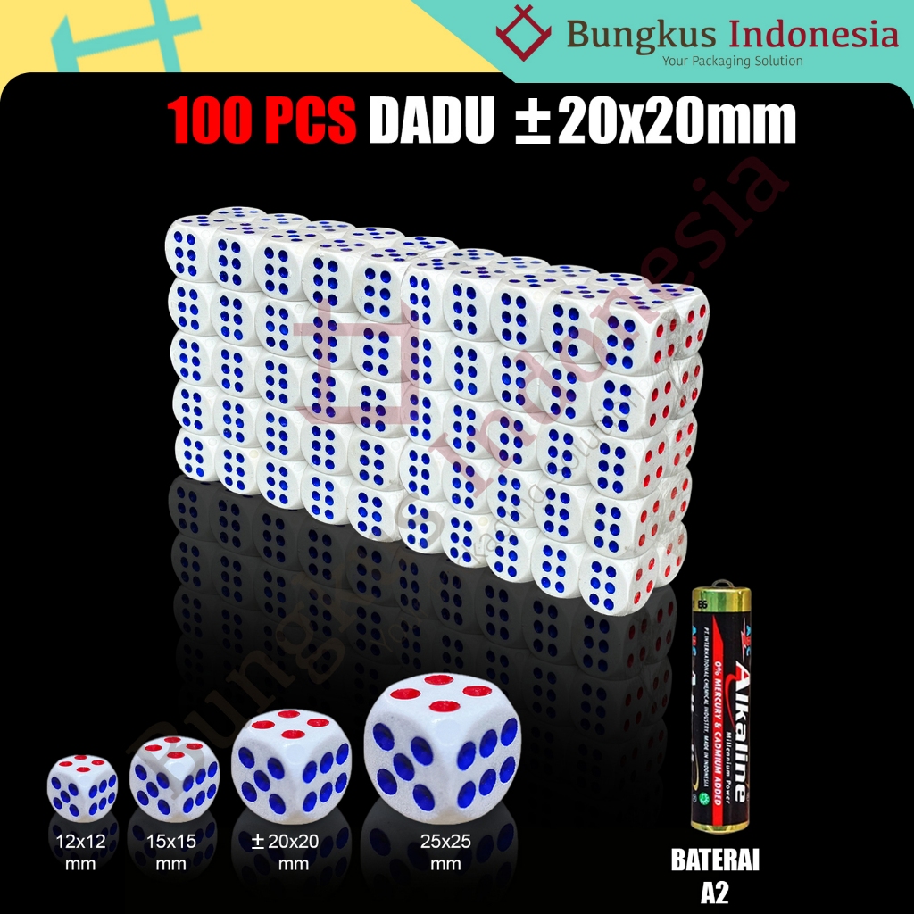 100pcs Dadu 20x20mm / Dice / Board Game