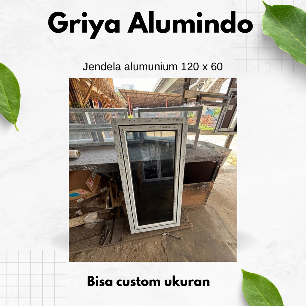 jendela alumunium uk Tinge 120 x Lebar 60