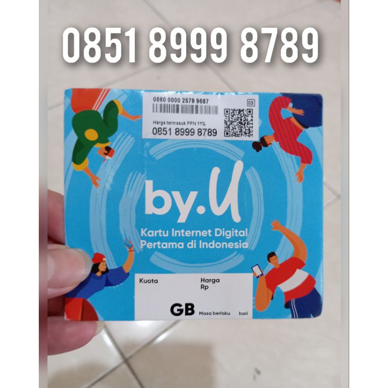 Kartu Perdana Telkomsel BY U 4G 5G Kartu Aktif Selamanya 12 Digit Nomor Cantik 0851 8999 8789 Free K