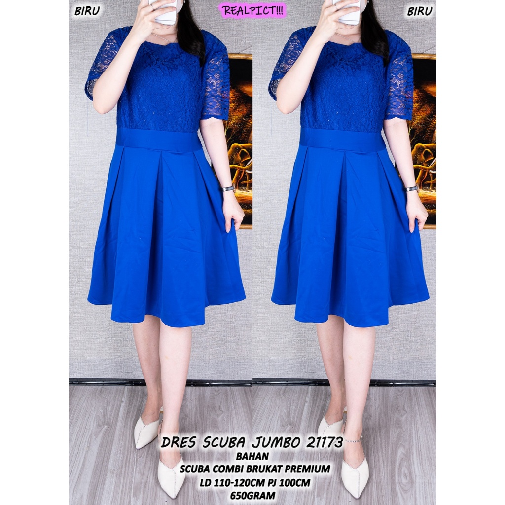 Dress scuba JUMBO Brukat premium