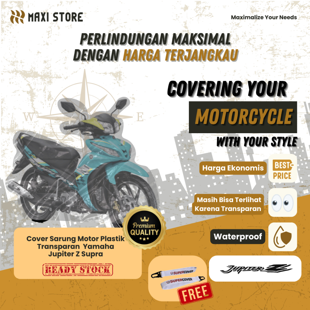 Cover Sarung Motor Plastik Transparan Yamaha Jupiter Z Supra
