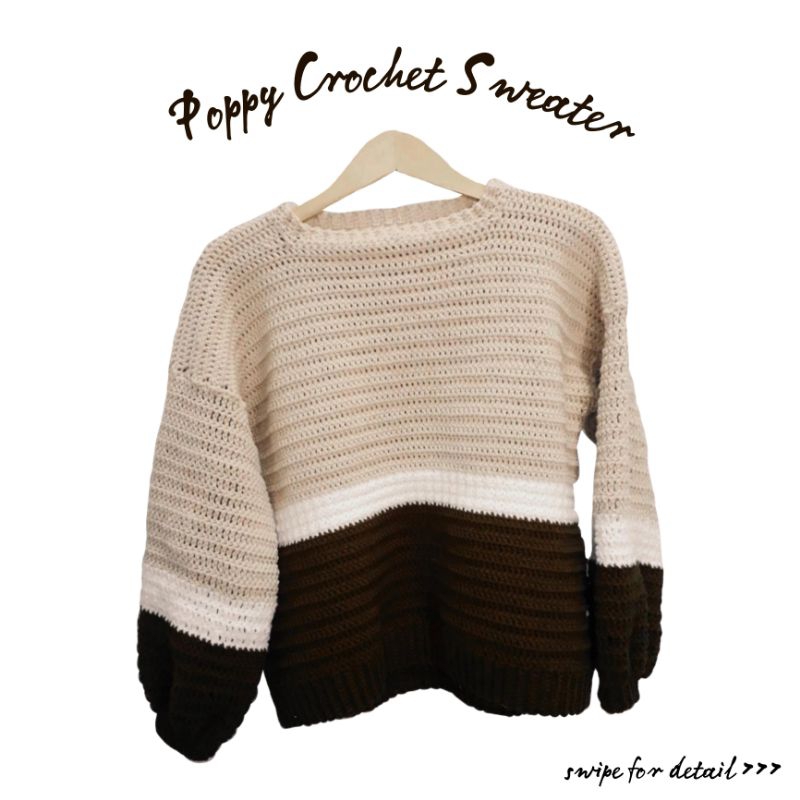 Poppy Crochet Sweater by iwakbelampu / Sweater Rajut Handmade