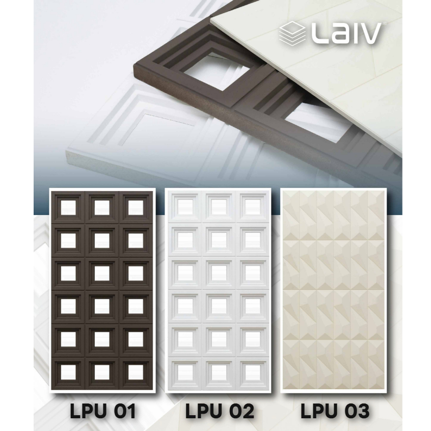 LAIV PU Panel Dinding 3D Motif Batu Alam Ringan Mudah Dipasang 120x60cm