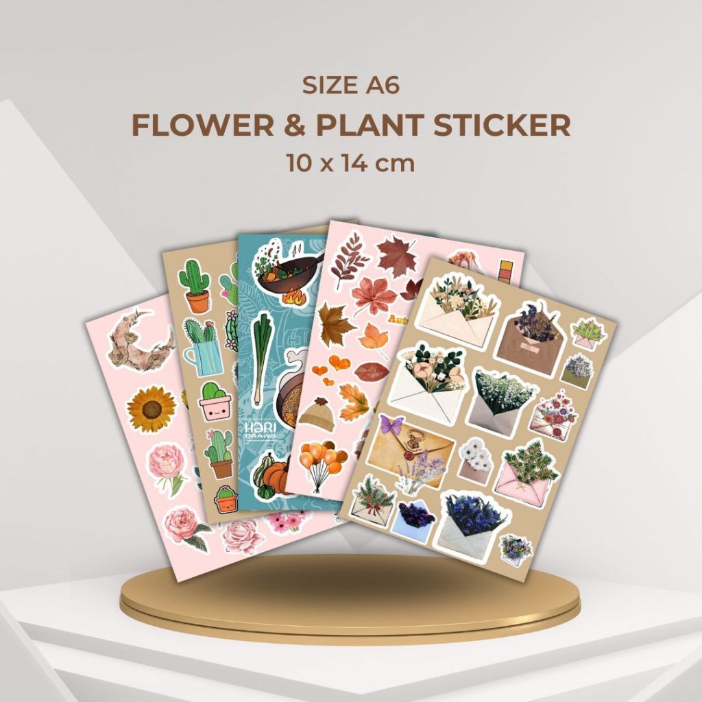 

Stiker Aesthetic Plant Series Stiker Aesthetic Deco Planner Album Scrapbook Journal Freebies Notes DIY Sticker Size A6 10 x 14 cm