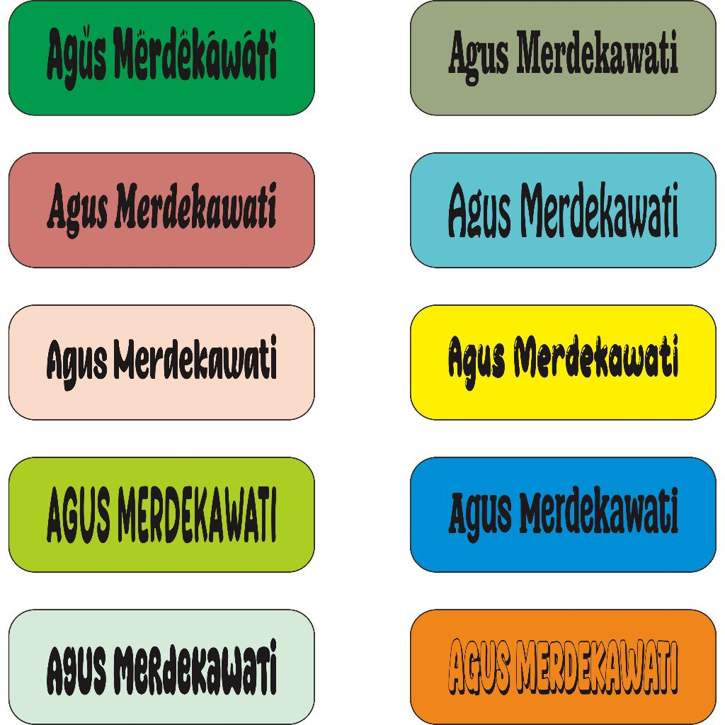 

Sablon Setrika Nama/Label Nama Cocok Untuk Anak dan Dewasa Bahan DTF Ukuran 12cmx4cm Isi 10 pcs Free 1 pcs