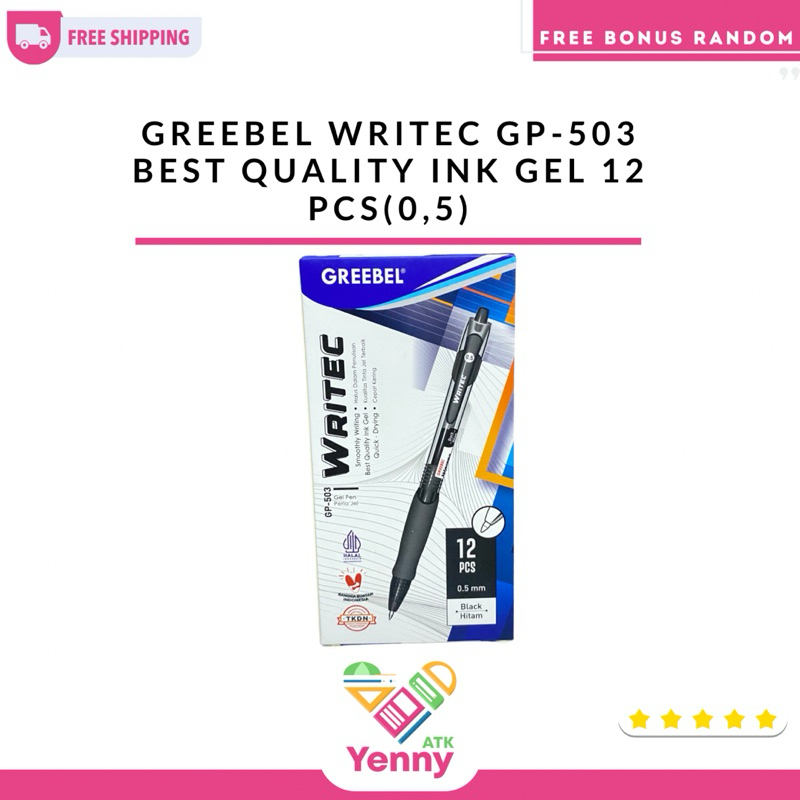 

Pulpen Gel Greebel Writec (0,5) | Pulpen Gel Hitam Gp-503 | Pulpen Gel 1 Pack 12