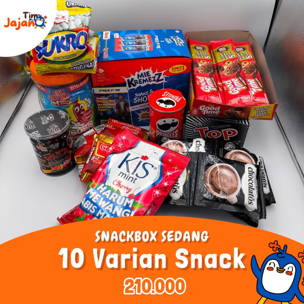 

Snackbox Sedang - isi 10 Varian Snack dalam Box
