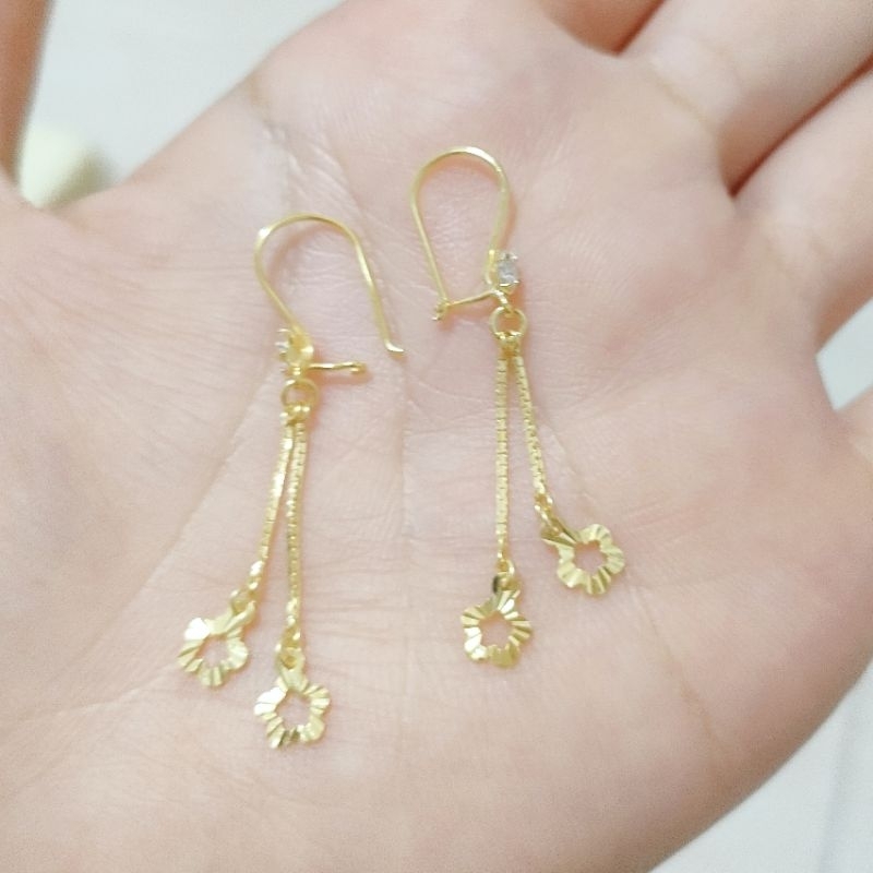 ANTING JURAI PANJANG PERAK ASLI 925 LAPIS EMAS