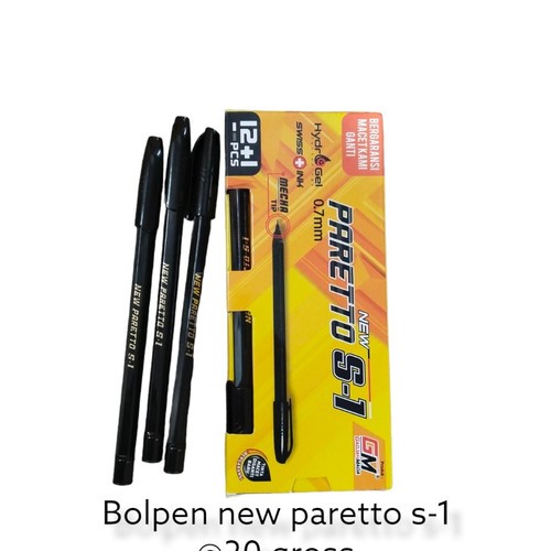 

Bolpoin / Bolpen / Ballpoint / Pulpen / Bulpen Paretto S-1 ( 1 Lusin isi 12+1 Pcs )