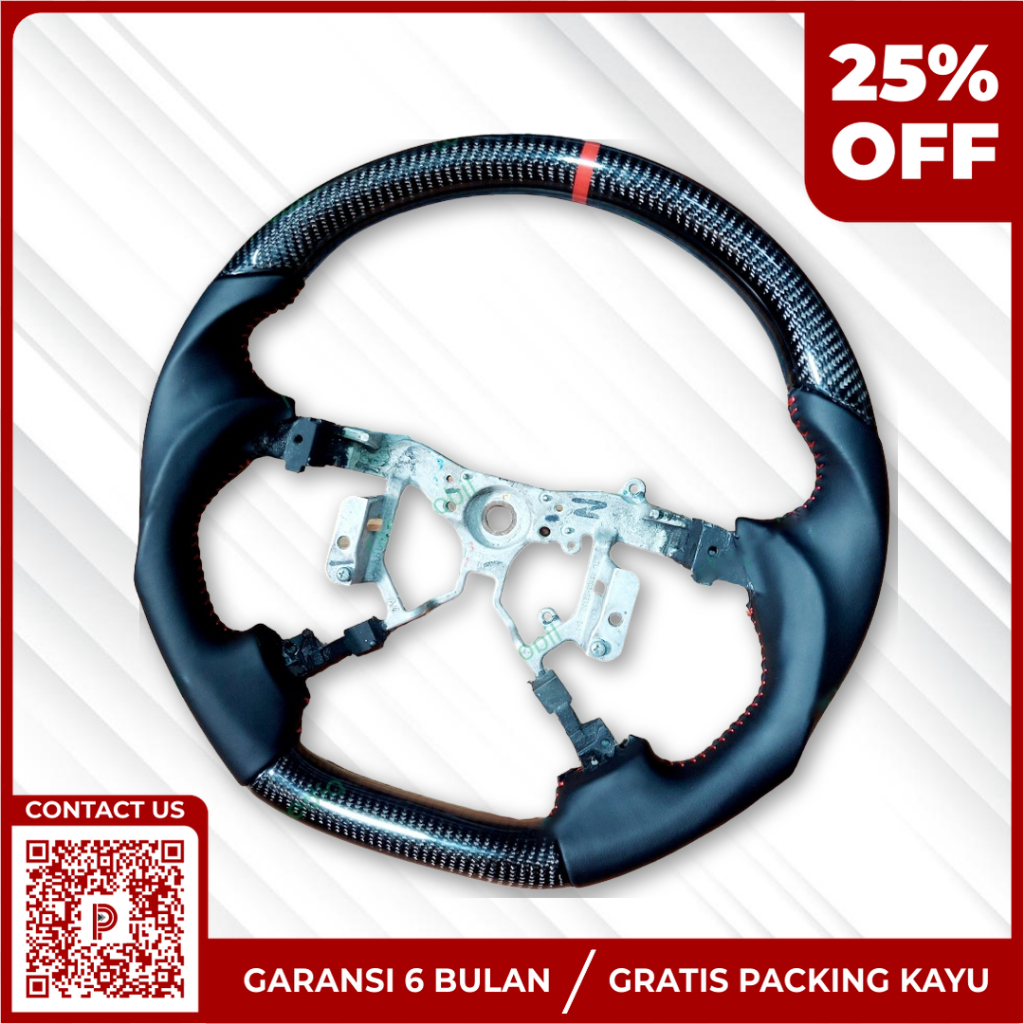 Stir Steer TOYOTA FORTUNER LAMA 2004-2010 Carbon Fiber - Forged - Diamond, Kulit Asli