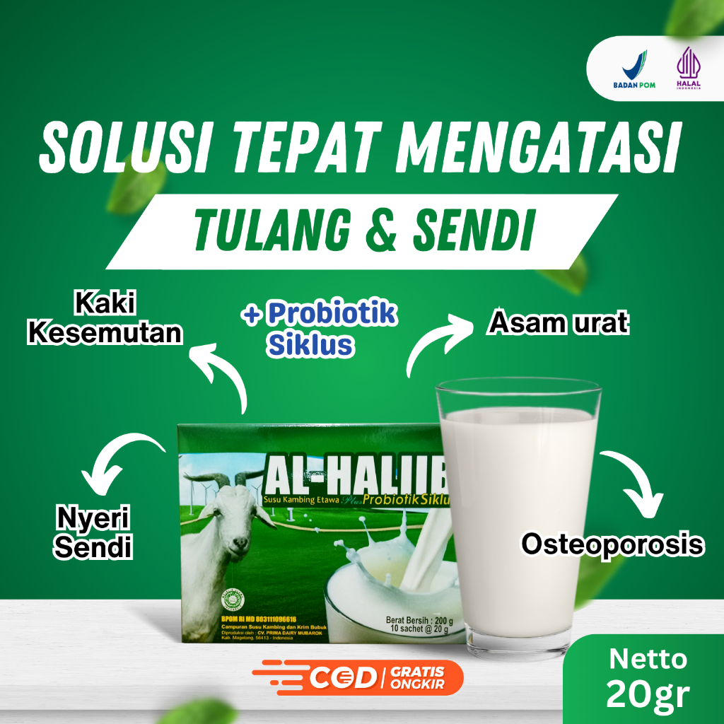 

Susu Etawa Plus Probiotic AL-HALIIB Kemasan Sachet 20gr
