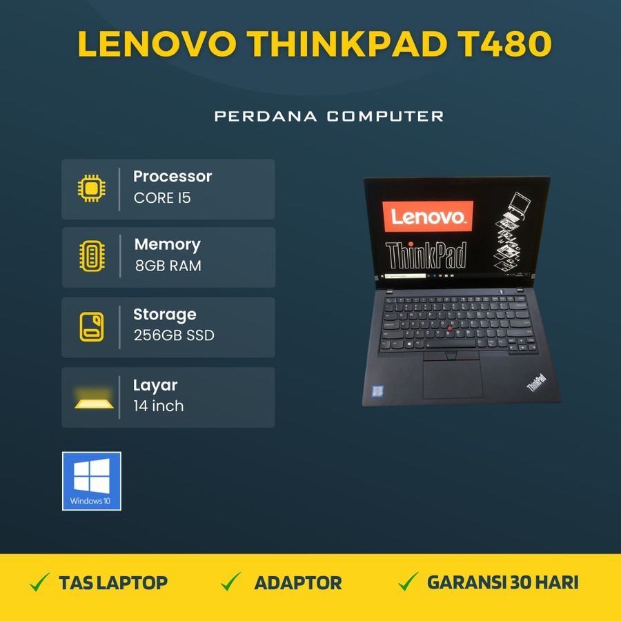 Laptop Lenovo Thinkpad T480 Core i5 8350u Ram SSD