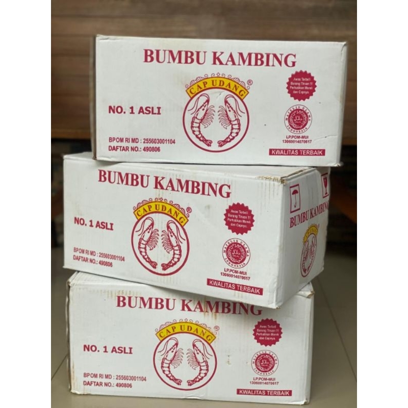 

bumbu kambing cap udang sasetan 1 dus 12 kg