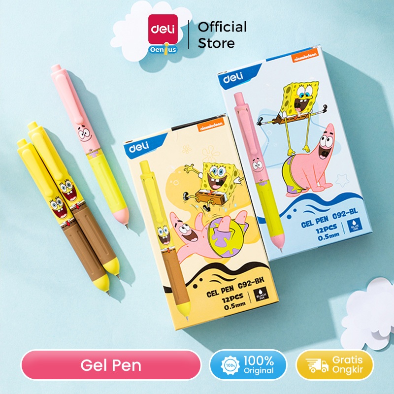 

Deli Pulpen / Ball Point Pen Bullet tip Tinta Biru Spongebob Special Edition EG92