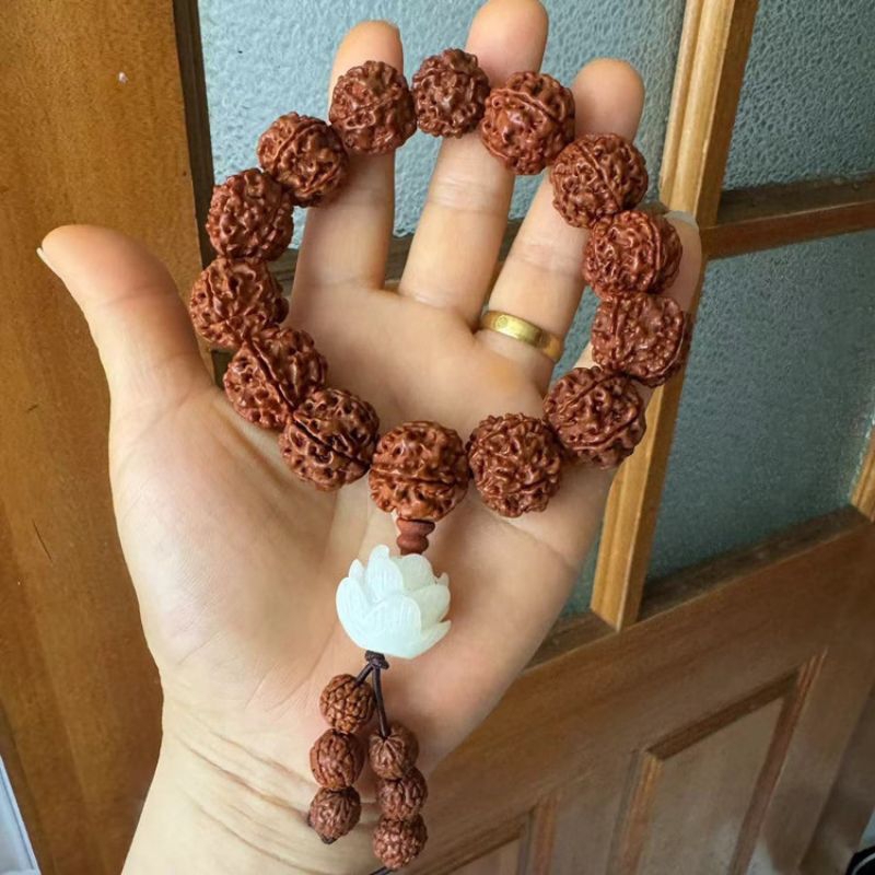 Gelang Tasbih Biji Rudraksha TIbet Nepal 18mm / King Kong Bodhi Buddha Beads Bracelet Original Sand 