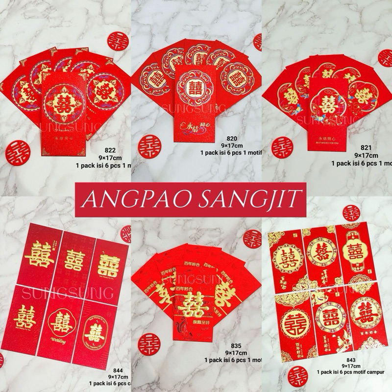 

Angpao Sangjit ShuangXi PREMIUM TEBAL ukuran 9×17cm / Angpao Sangjit/ Perlengkapan Sangjit