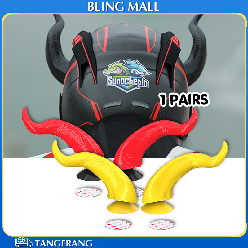 1 Pasang Tanduk Aksesoris Helm Tanduk Bentuk Tanduk Devil Dekorasi Tanduk Helm ABS  Bermutu Tinggi L