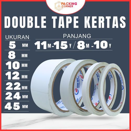 

Double Tape Kertas 45mm 22mm 10mm 8mm – 8M 11M Lakban Dobel Sided Tape ATK 2 1 1/2 1/4 Inch 10 15 YARD