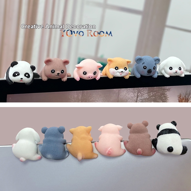 Car PC Monitor setup PC Animal Decoration / Dekorasi hiasan mobil desk setup pc meja belajar YOvo