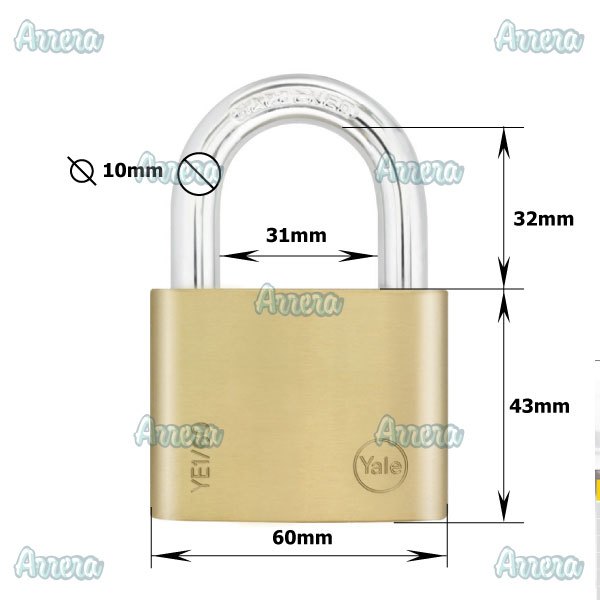 GEMBOK PADLOCK YALE YE1 60 132 Brass Padlock Essential Series