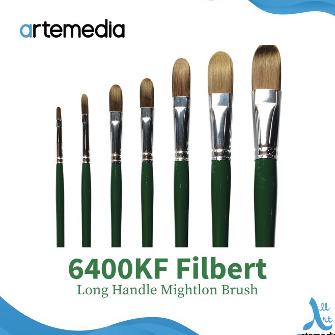 

KODE B19F Artemedia 64KF Filbert Mightlon Brush Long Handle Kuas Lukis