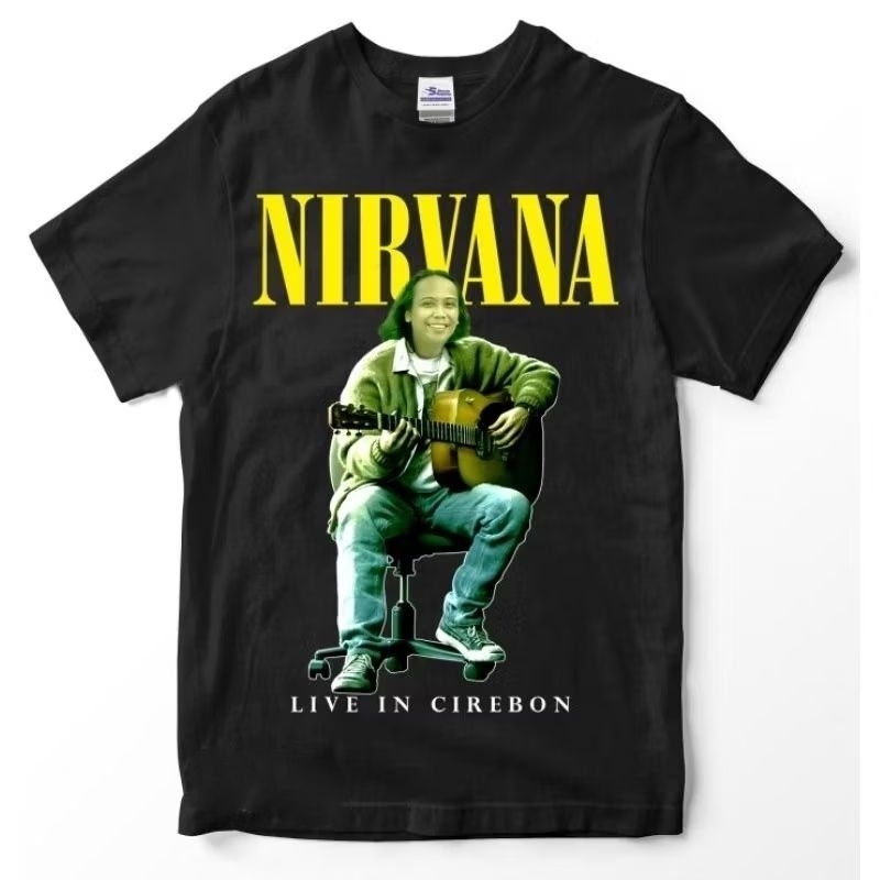 Kaos NIRVANA Parodi live in cirebon nirvana mandra tshirt band kurt cobain KAOS MUSIK