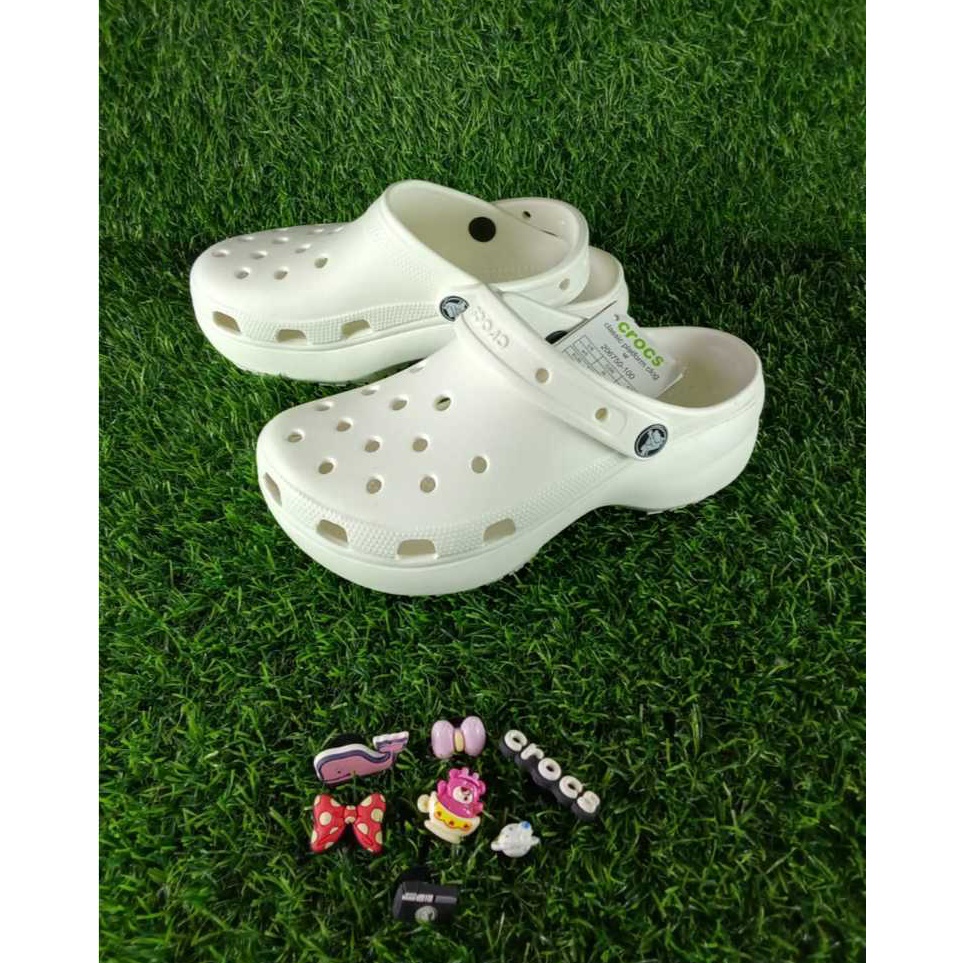 KODE A73A SANDAL  SENDAL CROCS ORIGINAL PLATFORM  PUTIH