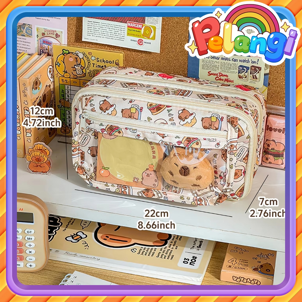 

anak sekolah Tempat Alat Tulis Large Capacity Pencil Case Canvas Kotak Pensil Tas Pena Tempat Pencil Tas Pensil Kapasitas Besar noda dan tahan luntur