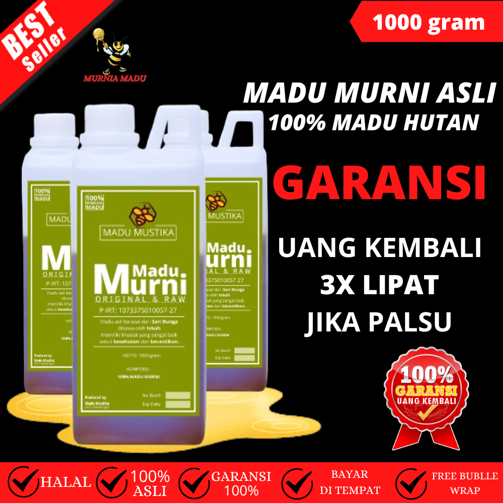 

GARANSI UANG KEMBALI 3X LIPAT JIKA PALSU - Madu Murni Asli 100% Madu Hutan
