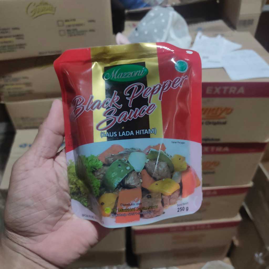 

mazzoni saus black pepper lada hitam 250 gram