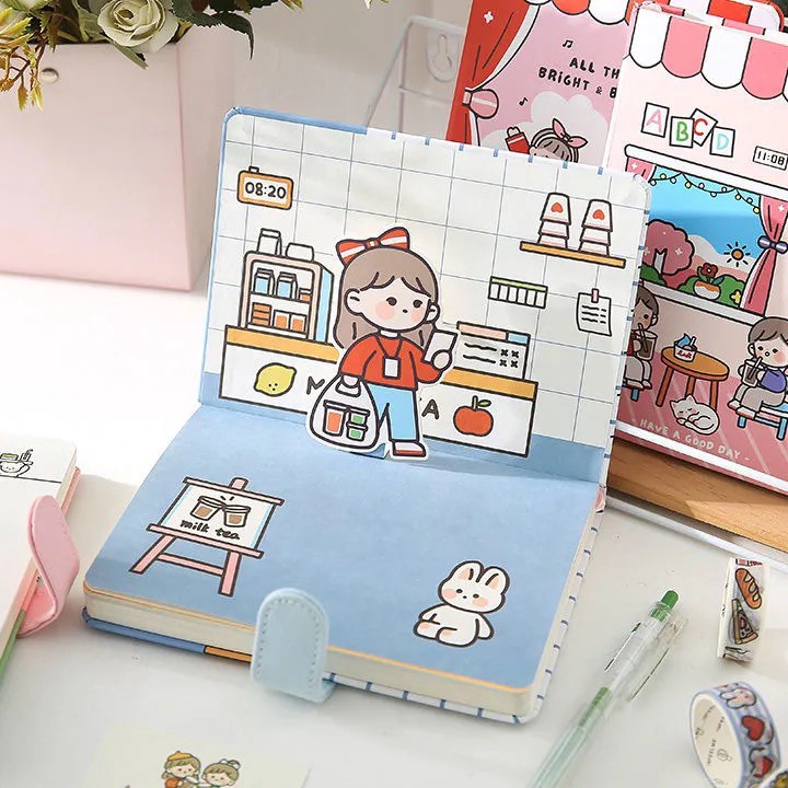 

KP8 Eternal Summer Journal A5 Journal pop up Notebook lucudiary lucu Buku Tulis Catatan Karak