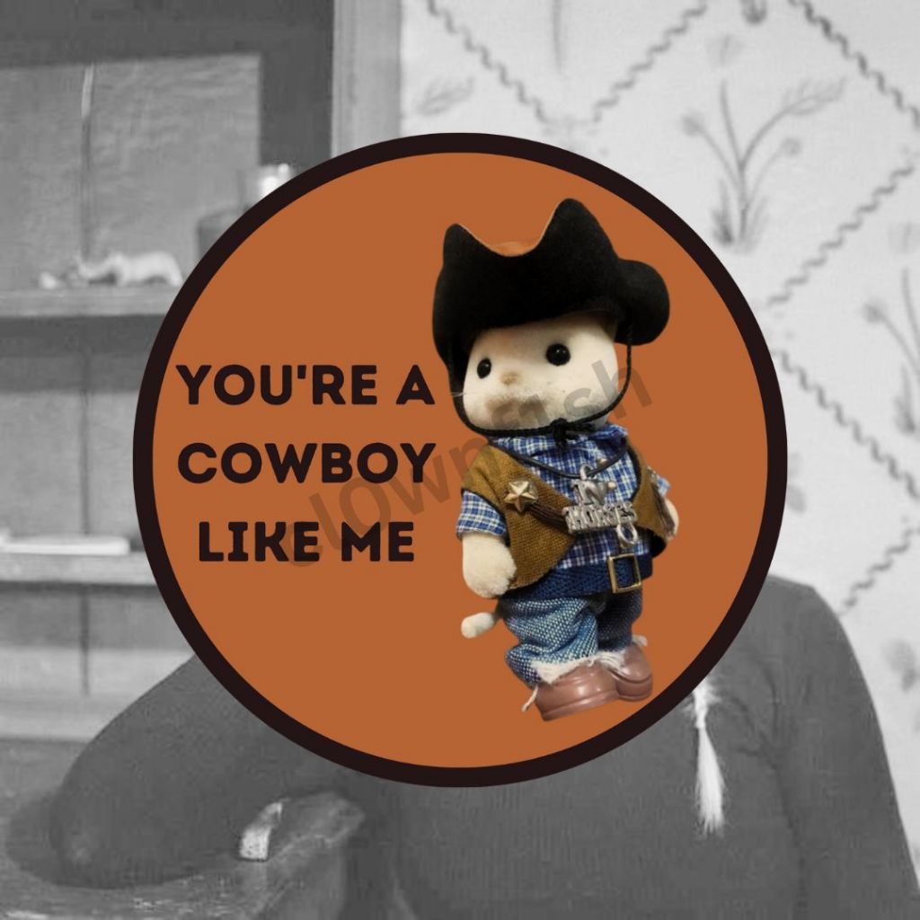 

Cowboy Like Me Taylor Swift Sylvanian Families Sticker (Cowboy Like Me - evermore)