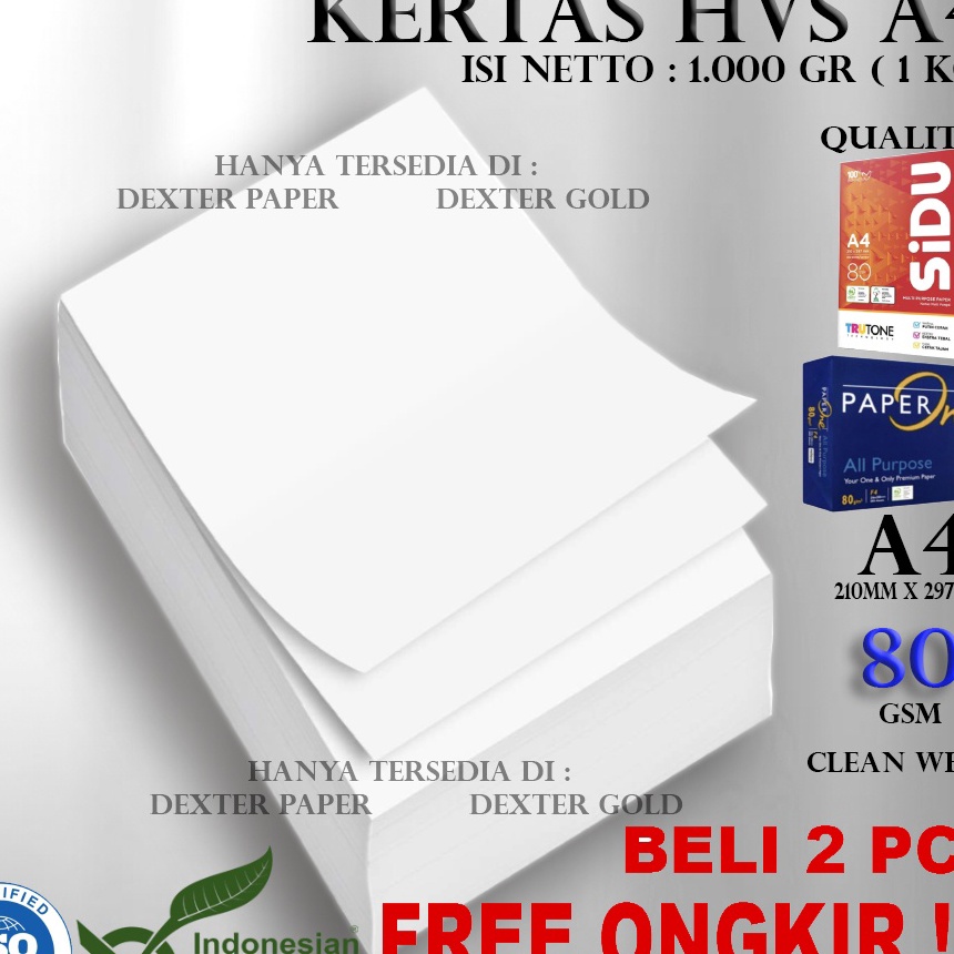 

KI3 KES A4 8GR KES HVS A4 8GSM ISI NETTO 1KG 1 GRAM