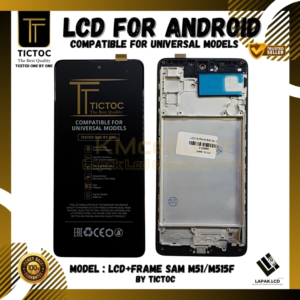 LCD Touchscreen + FRAME SAMSUNG M51/M515F Ori TICTOC