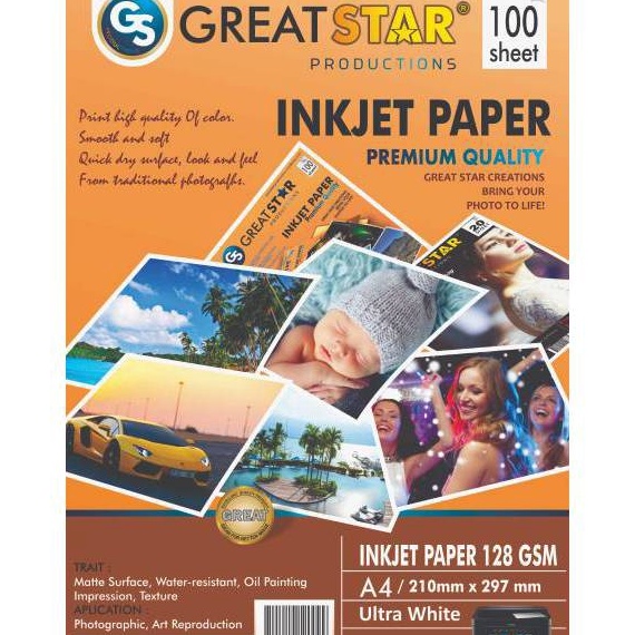 

HJ6 Inkjet paper 128 gsm great star1 Lembar