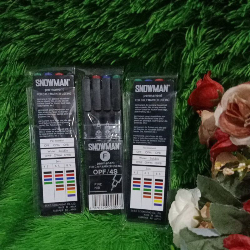 

spidol snowman F permanent OPF 4 warna murah