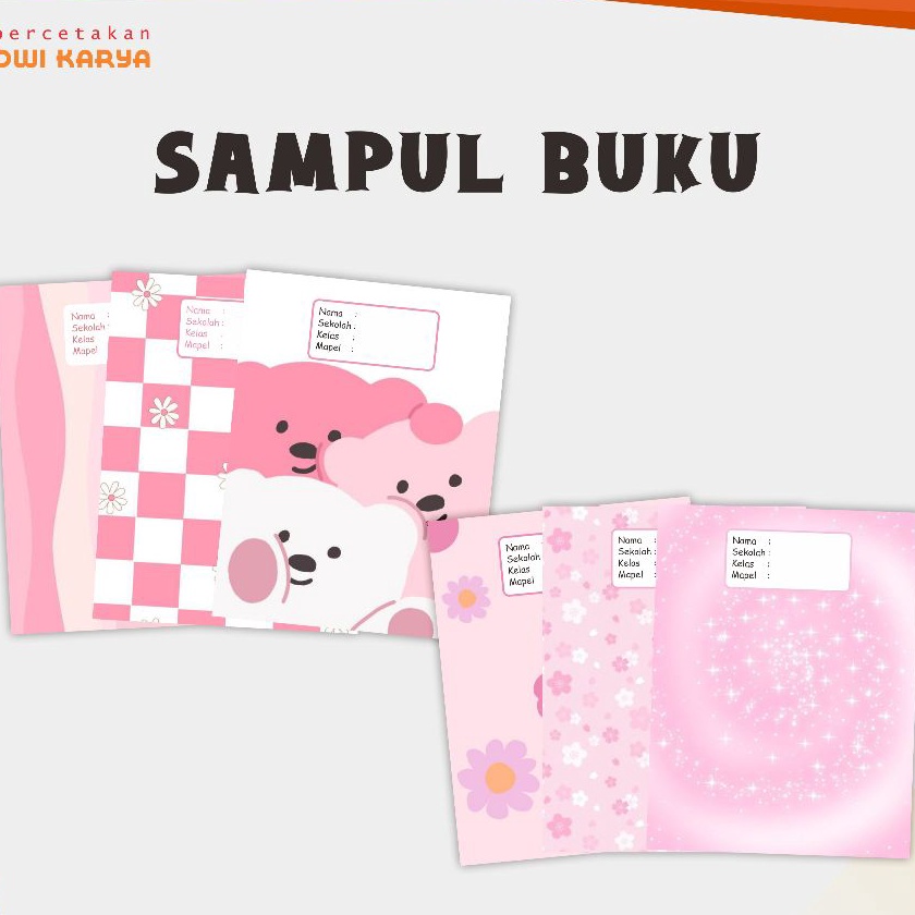 Terbatas SAMPUL BUKU TEMA PINK 6 LEMBAR SAMPUL BUKU AESTHETIC