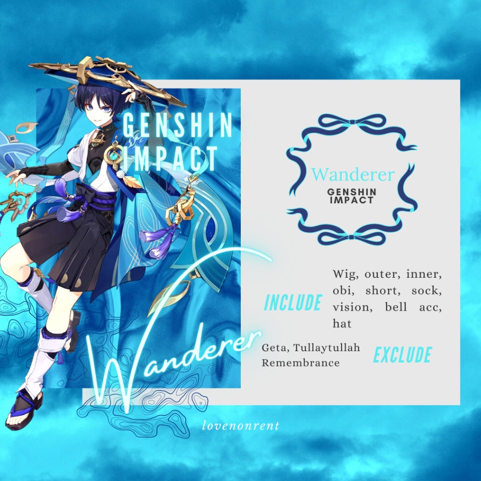 KODE J1Z Genshin Impact Wanderer Costume Cosplay Rental Fullset Include Hat Kostum Cosplay Genshin I