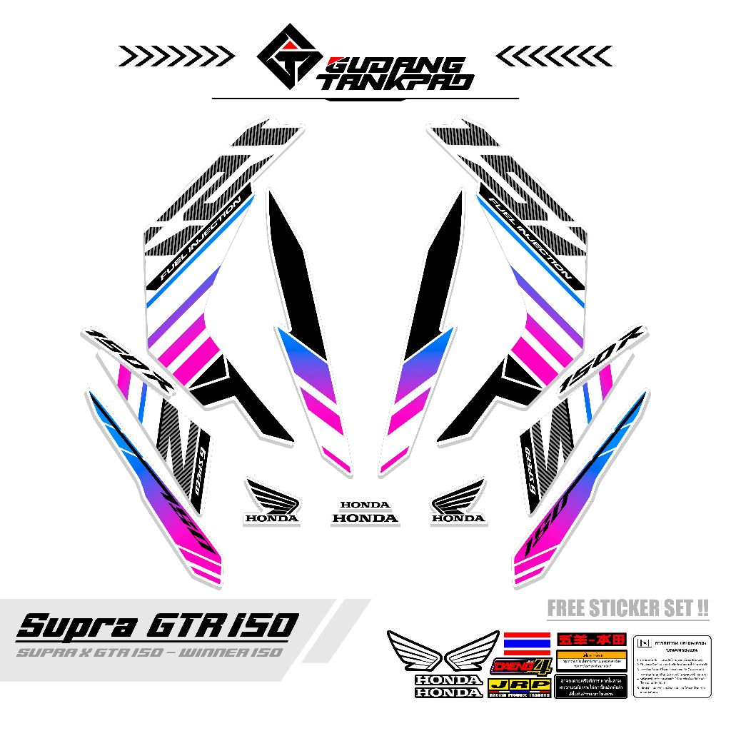 STIKER VARIASI SUPRA X GTR / STRIPING SUPRA X GTR ,VARIASI KODE  24 / STRIPING WINNER 150 / STR SUPR