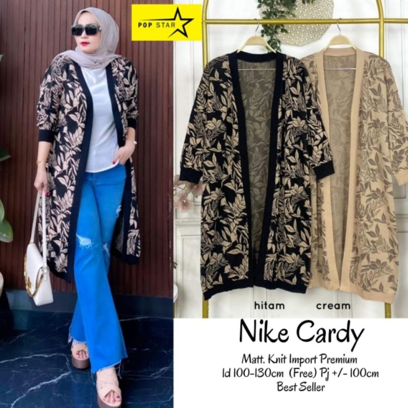 CARDIGAN TUNIK JUMBO/NIKE/CARDIGAN WANITA LONG TUNIK RAJUT IMPORT JUMBO LD 130 CM FIT XXXL