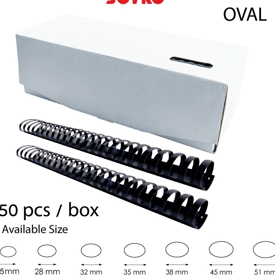

Terbaru Joyko Binding Ring Plastic Comb Spiral Jilid Oval F4 1 Box 5 Pcs