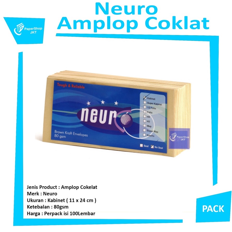 

FG2 NEURO Amplop Coklat Ukuran Kabinet Seal 11 x 24 cm Pack