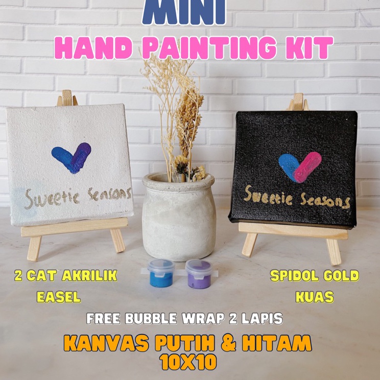 

Sekarang Irit MINI DIY Hand Printing Painting Kit Canvas 1x1 cm by Sweetie Seasons Cap Tangan Paket Melukis