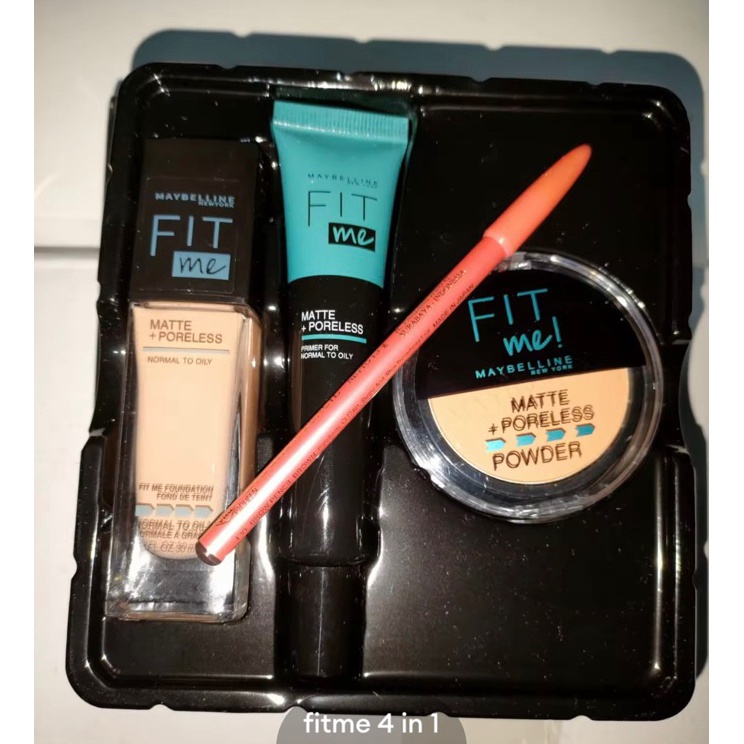 Super Special  Paket Maybeline Fit me set Foundation 4 in 1  MakeUp Set 4 in 1  Foundation  Bedak  P